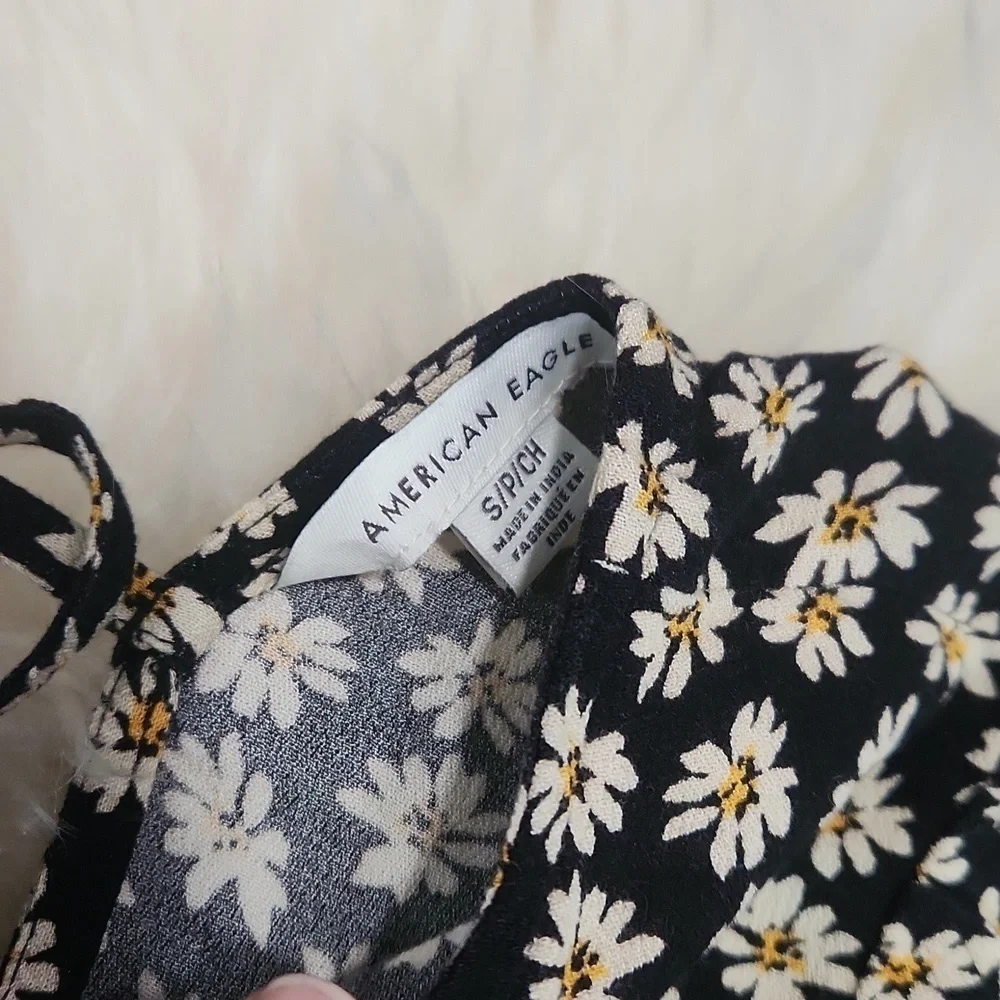 American Eagle Outfitters Micro Floral Daisy Tiered Babydoll Dress - Picture 3 of 4